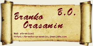 Branko Orašanin vizit kartica